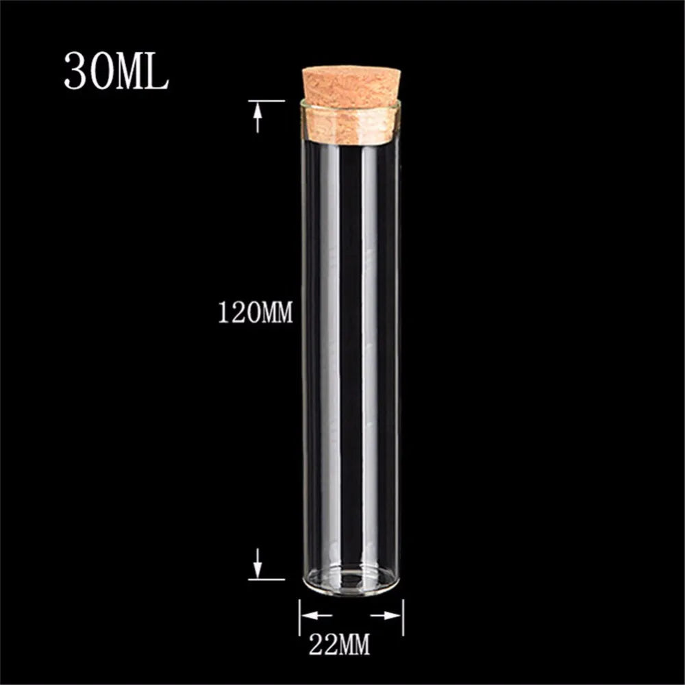 100pcs 18ml 22ml 30ml Mini Corks Bottles Clear Glass Straight Mouth Jars Empty Healthy and Eco-friendly Glass Vials Bottle