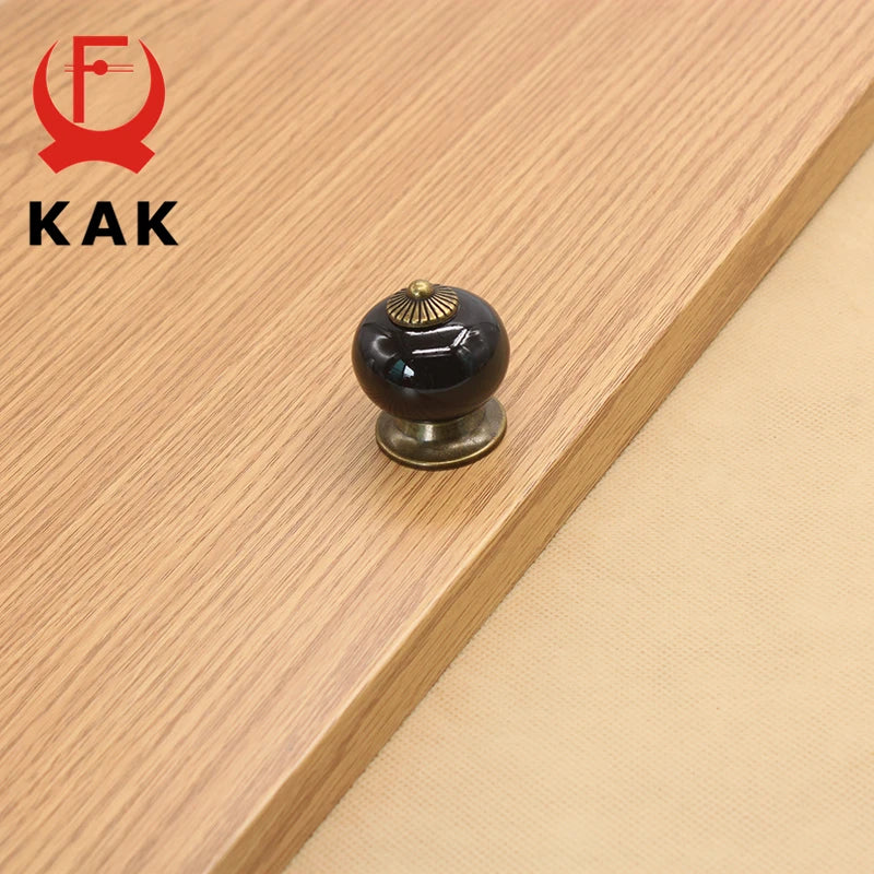 KAK Colored Ceramic Drawer Knobs Cabinet Cupboard Handles Simple Design Knobs Single Hole Handles Furniture Hardware