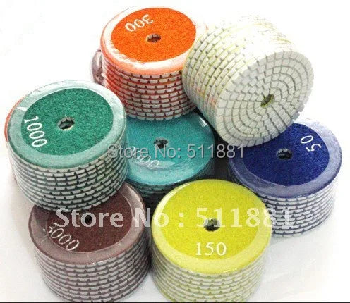 4'' soft wet polishing pad |100mm concrete marble granite diamond pads|grit 50#,150#,200#,300#,500#,800#,1000#,1500#,2000#,3000#