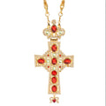 Pectoral Pendants Jesus Cross Orthodox Church Crucifix Religious Icon Byzantine Art Holy Cross For Priests Pendant Long Necklace