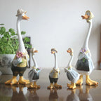 Garden Statue Resin Duck Craft Figurines Duck Family Member Courtyard Ornaments Artwork Animal Sculptures Modern Home Decor