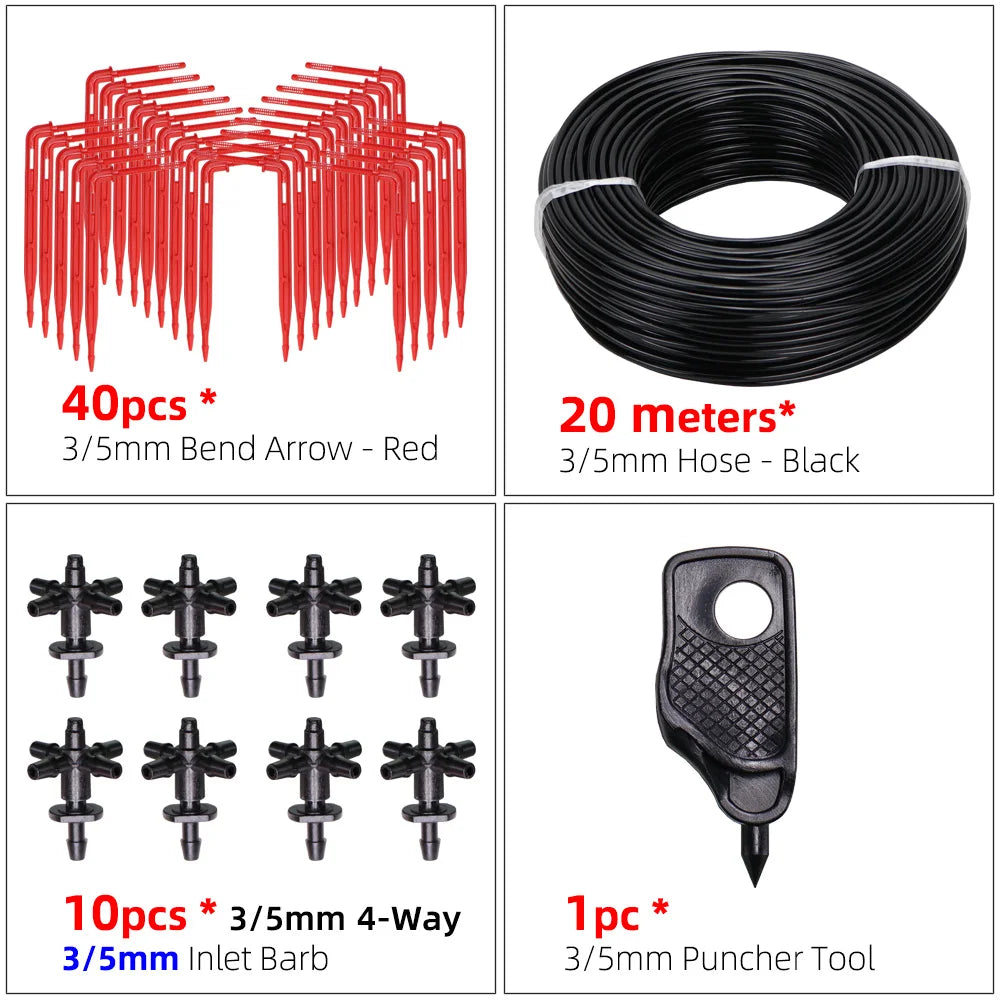 Greenhouse drip irrigation 4-way drip arrow 2-way transmitter irrigation system Potted plants with greenhouse suite 10set 20set