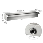 VEVOR Waterfall Pool Fountain Stainless Steel W/ Pipe Connector Spillway Garden Outdoor Pond Rectangular Swimming Pool Fountain