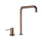 Smesiteli 360 Degree Swivle Kitchen Faucet Solid Brass Double Hole Single Handle Matt Black L-Shaped Kitchen Wash Basin Faucet