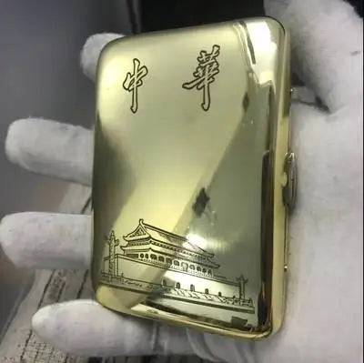 Pure Copper Engraving Cigarette Case, 16 Sticks, Anti-pressure Portable Storage, Smoking Vintage Box