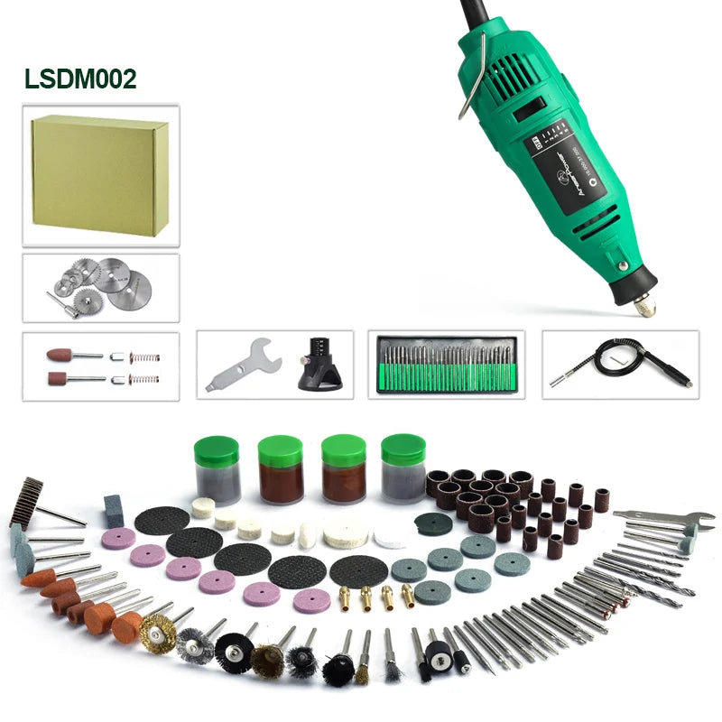 180W Mini Grinder Dremel Electric Drill Rotary Tool 5 Variable Speed Engraving Pen Diy Drill For Grinding Polishing Rust Removal