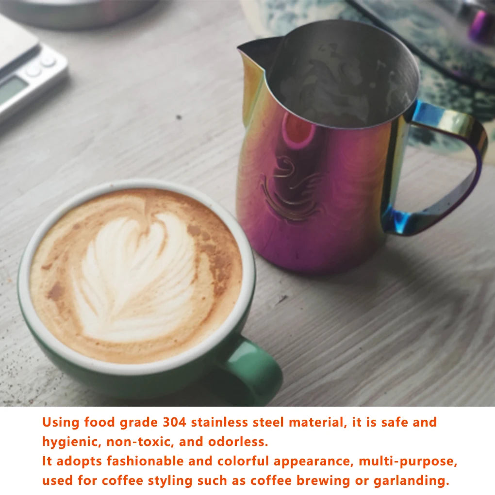 400ml/600ml Coffee Frothing Pitcher Cup Frother Jug Coffee Latte Art Accessory 304 Stainless Steel Coffee Latte Mould Pitcher