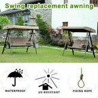 Swing Chair Cover Playground Swing Chair Top Cover Waterproof Sunshade Canopy  Green  190x132x15cm