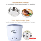 12V 24V Mini Rice Cooker Car Truck Soup Porridge Cooking Machine Food Steamer Heating Lunch Box Meal Heater Warmer 1L / 2L