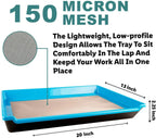 2-in-1 Trimming Tray Harvest Trim Bin Set for Buds Herb Flower Trimming Scissors 150 Micron Fine Mesh Dry Sift Pollen Screen