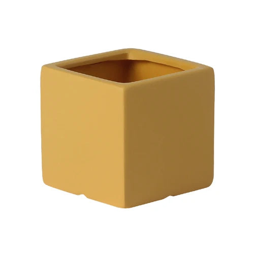 Nordic Color Square Ceramic Flowerpot Large Diameter Plant Potted Garden Decoration Living Room Countertop Flowerpot Decoration