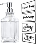 300/550Ml Soap Dispenser High Quality Antique Thick Clear Glass Hand Soap Dispenser Stainless Steel Pump Bathroom Bottles Tool
