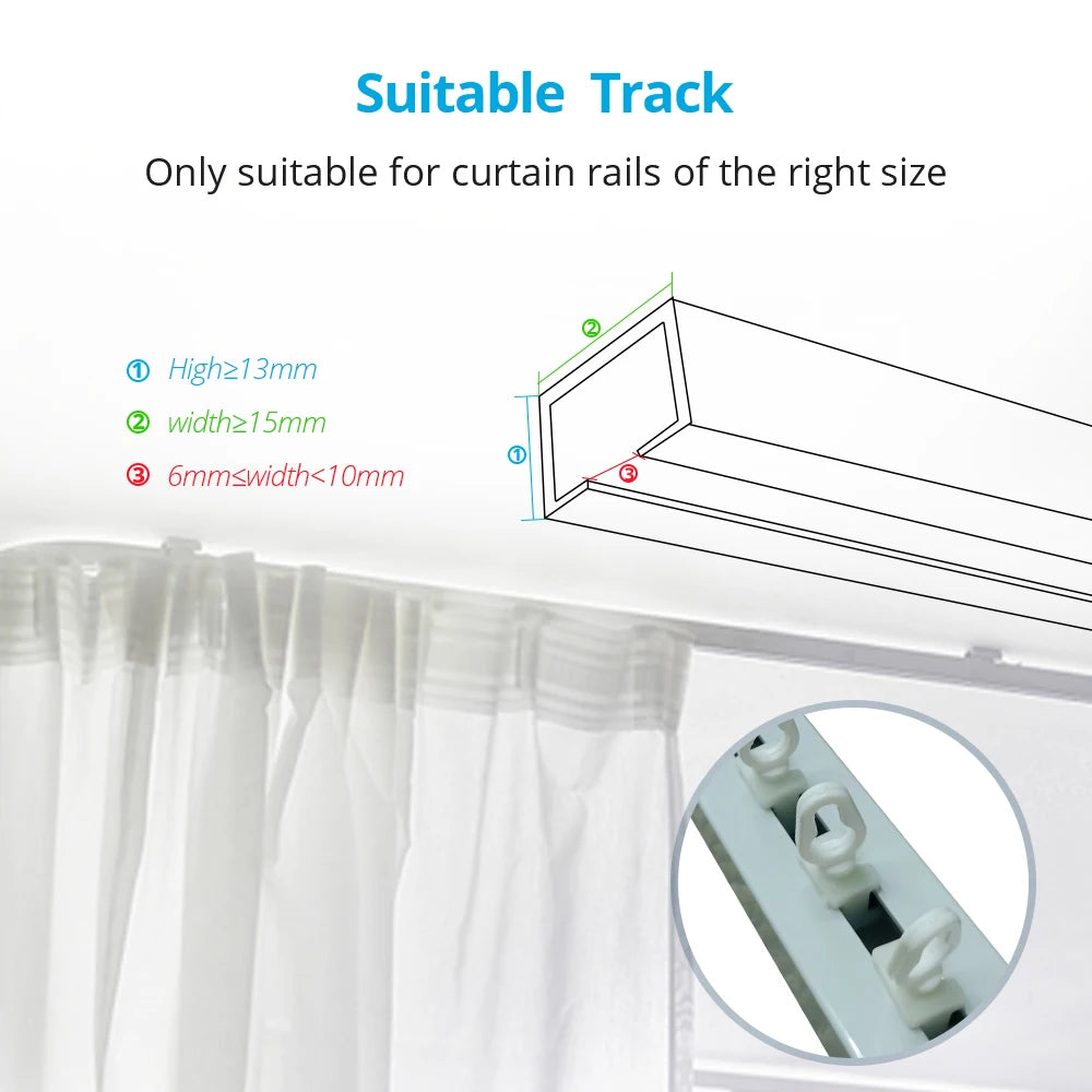 Hook for Zemismart ZM79 BCM500 Electric Curtain Track S Fold Curtains Snake Tape Curtain 6cm 8cm
