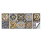 Tile Stickers Waterproof Kitchen Retro Moroccan Self Adhesive Bathroom Decal Vinyl Peel And Stick Wall Decoration Wallpaper