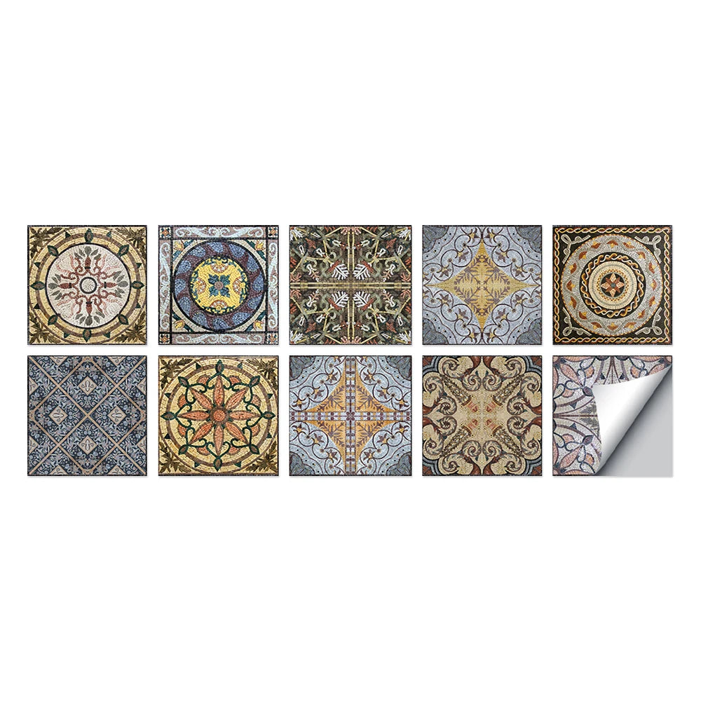 Tile Stickers Waterproof Kitchen Retro Moroccan Self Adhesive Bathroom Decal Vinyl Peel And Stick Wall Decoration Wallpaper