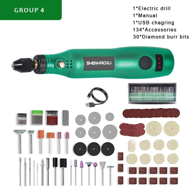 Mini Cordless Drill Power Tools 3.6V Electric Drill Grinder Auto chuck head Accessories Set  Wireless Engraving Pen For Dremel