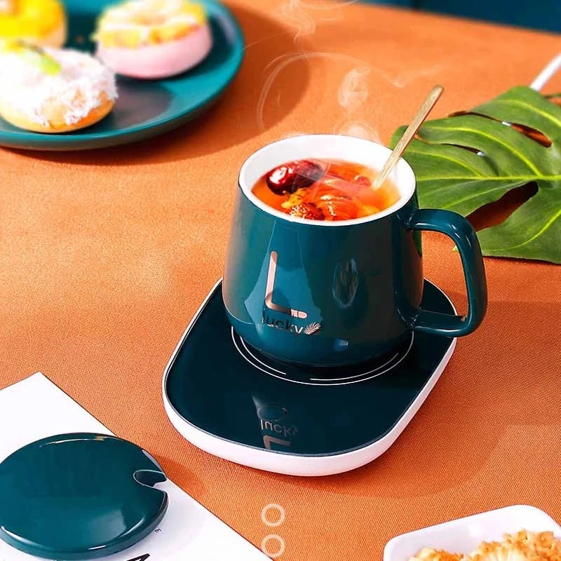 55℃ Coffee Mug Warmer Pad Cup Heater Coaster Constant Temperature Heating USB Electric Mug Mat Set Milk Water Home Office Gift