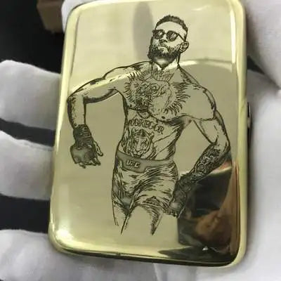 Pure Copper Engraving Cigarette Case, 16 Sticks, Anti-pressure Portable Storage, Smoking Vintage Box