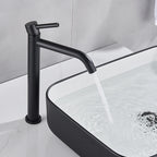 Quyanre Black Chrome Tall Basin Sink Faucet Slim Bathroom Washbasin Water Mixer Tap Hot Cold Water Basin Crane Tap Bathroom Tap