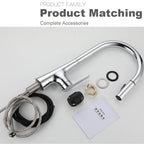 Bagnolux Brass Chrome Black Brushed Gold Spray Rotation Deck Mounted Hot And Cold Water Sink Taps Pull Out Spout Kitchen Faucet