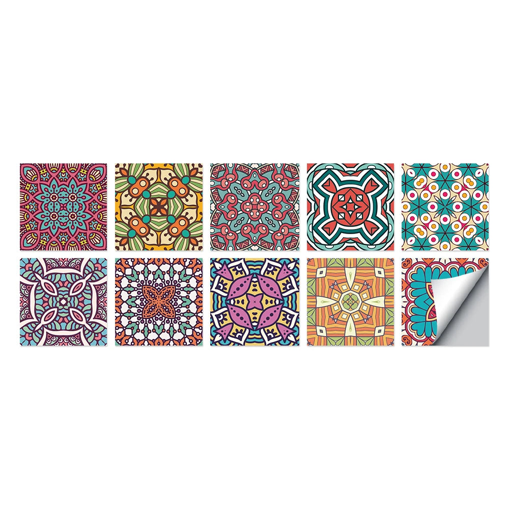 Tile Stickers Waterproof Kitchen Retro Moroccan Self Adhesive Bathroom Decal Vinyl Peel And Stick Wall Decoration Wallpaper