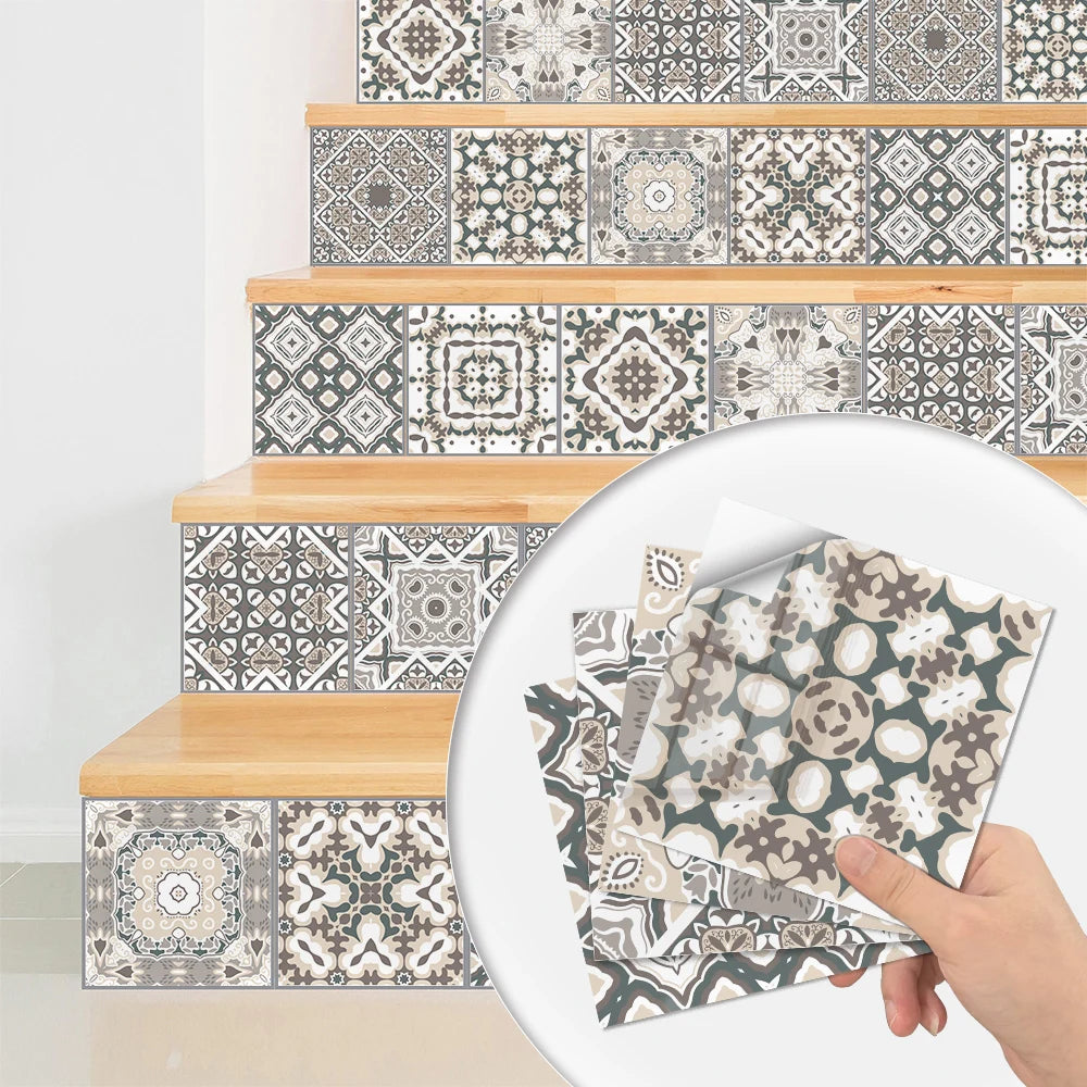 Tile Stickers Waterproof Kitchen Retro Moroccan Self Adhesive Bathroom Decal Vinyl Peel And Stick Wall Decoration Wallpaper