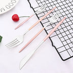 Dinnerware Pink Silver Silverware Cutlery Set Stainless Steel Luxury Flatware Home Fork Spoon Knife Kitchen Dinner Set Drop ship