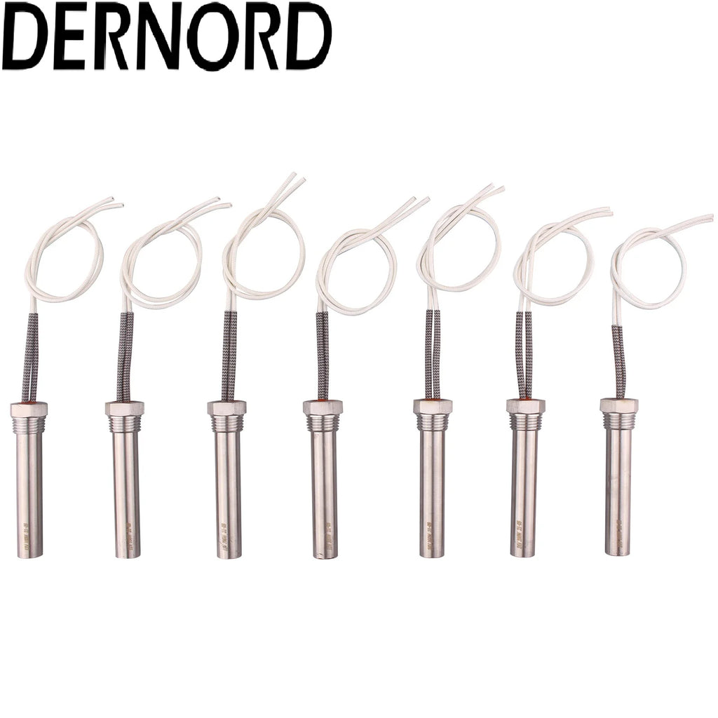 Dernord 12V Immersion Cartridge Heater Hot Rod 24V Heating Element Replacement with 1/2"NPT Thread 100W 150W  200W 300W