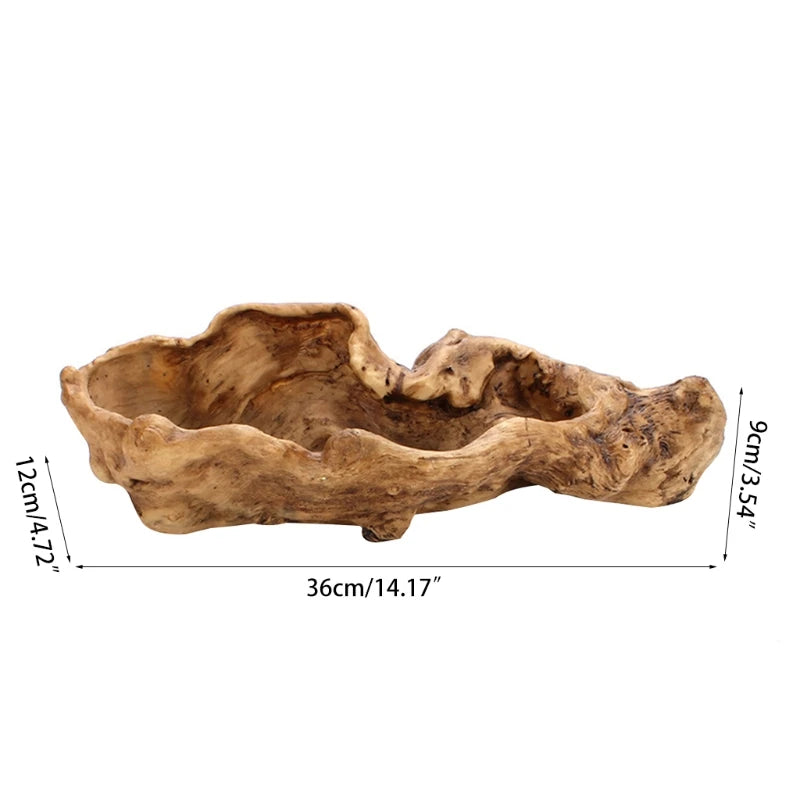 Resin Tree Stump Planter Artificial Driftwood Sculpture Succulent Flower Pot