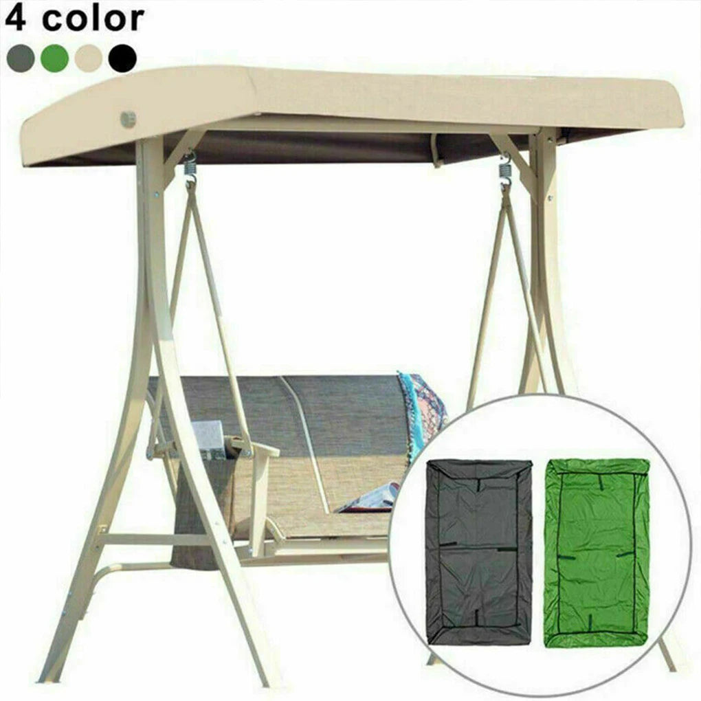 Swing Chair Cover Playground Swing Chair Top Cover Waterproof Sunshade Canopy  Green  190x132x15cm