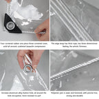 Waterproof Transparent PVC Tarpaulin With Eyelets Weatherproof Foldable 0.39mm Rain Cover Garden Furniture Plants Greenhouse