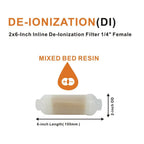 2 Pack of 6" Long Inline Mixed Bed Deionization DI Resin Cartridge With Adapter For Lasers, Aquariums, Medical, Laboratory etc.