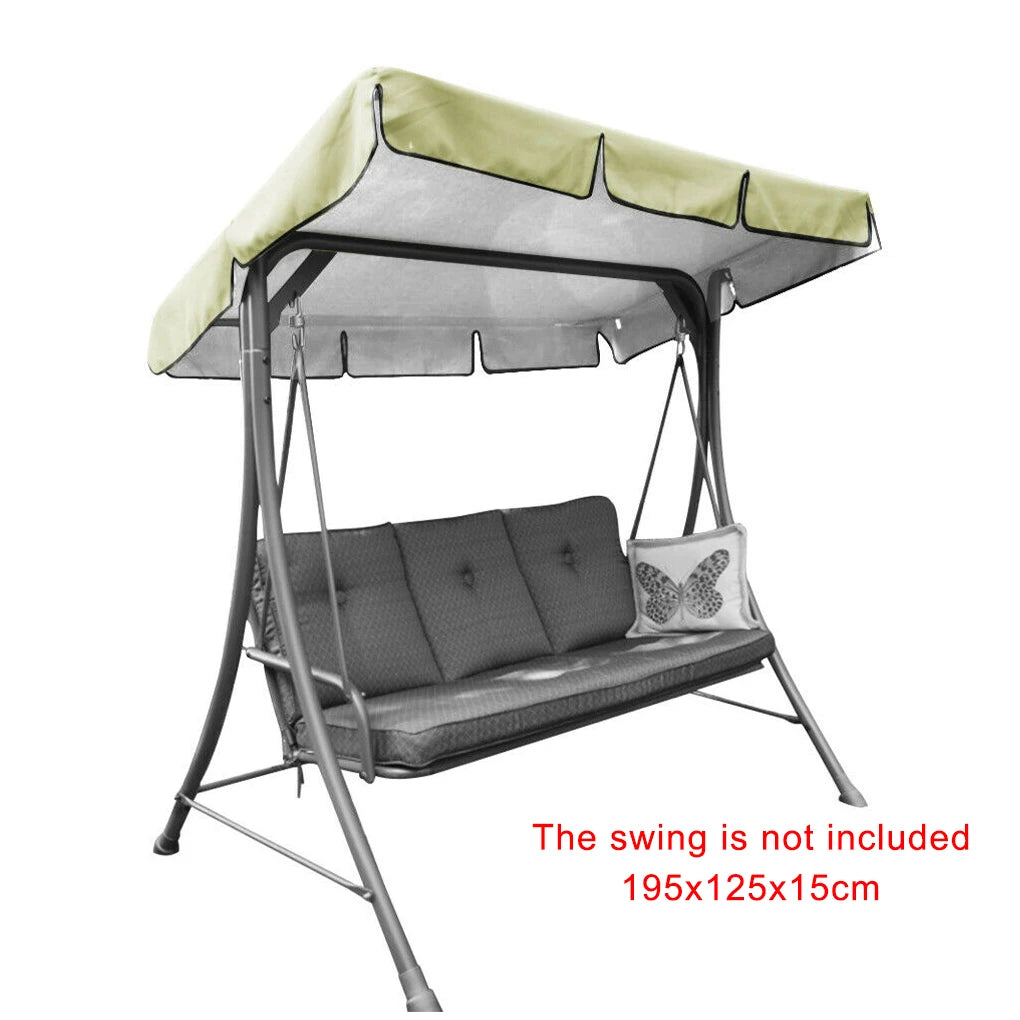 Swing Chair Cover Playground Swing Chair Top Cover Waterproof Sunshade Canopy  Green  190x132x15cm