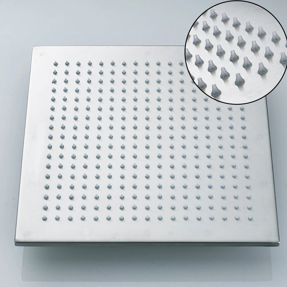 304 Stainless Steel 16 Inch Rain Shower Head Square Led Light Shower Faucet 40cm Rain Shower multiple styles Bathroom Faucet