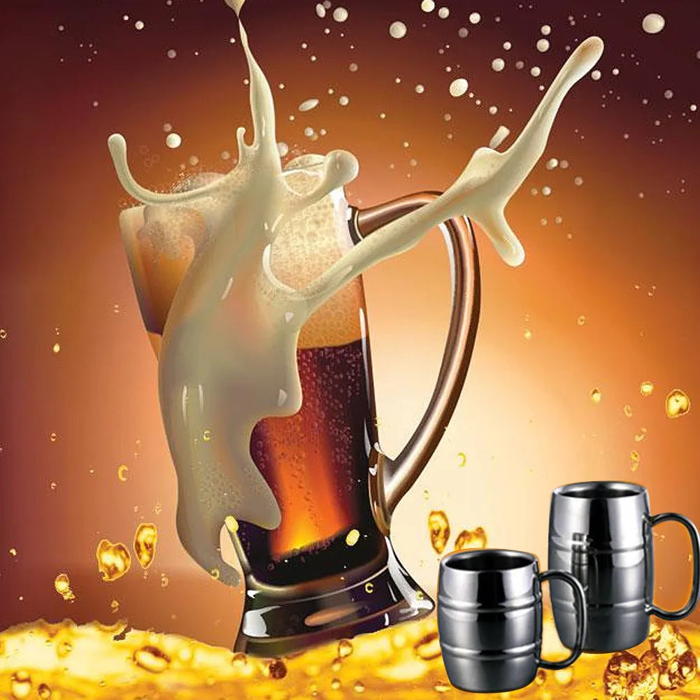 Double Wall Stainless Steel Coffee Mug Portable Tea Cup Travel Tumbler Coffee Jug Milk Tea Cups Double Office Water Mugs