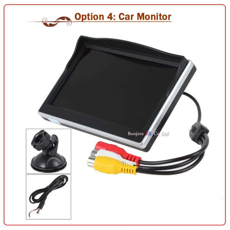 OOWLIVEE LCD Monitor With 360 Around view Split Parking For Cars Camera 4 Channels Box IR Left Right Front view Camera Rear view