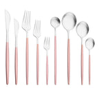 Dinnerware Pink Silver Silverware Cutlery Set Stainless Steel Luxury Flatware Home Fork Spoon Knife Kitchen Dinner Set Drop ship