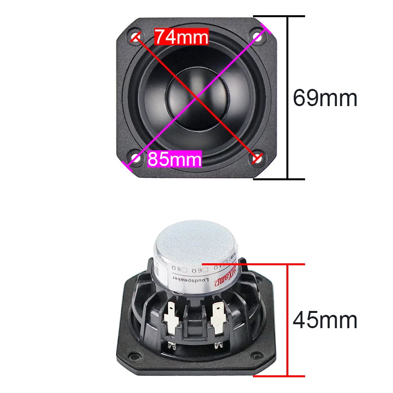 GHXAMP 2.5 inch 69mm Full Range Speaker Unit Aluminum oxide Ceramics Cone Neodymium Tweeter mid Bass Computer Speaker Diy 2pcs