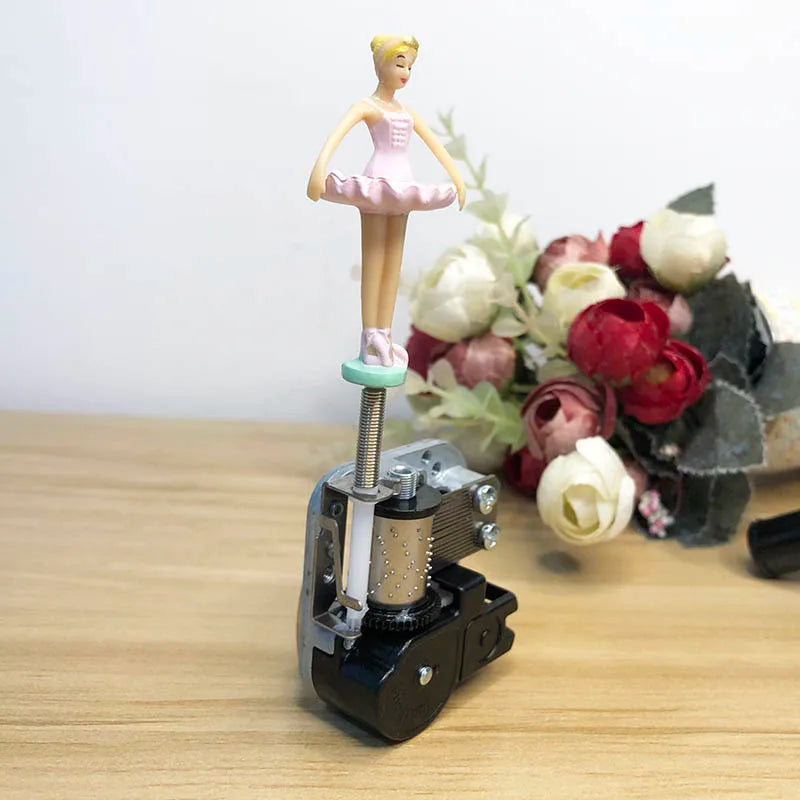 Ballerina Music Box Mechanism with Flexible Rotating Shaft, Birthday Gift, DIY