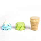 Wooden kitchen toy pretend play house ice cream food toy children play house toy simulation kitchen magnetic food gift for kids