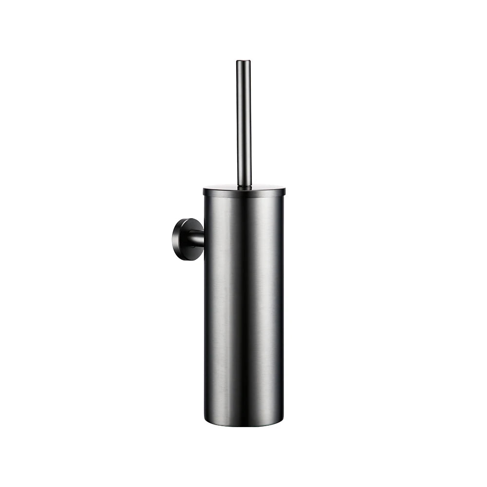 Black Toilet Brush Holder In Wall For Bathroom Set Modern Style 304 Stainless Steel Material No Dead Toilet Cleaning