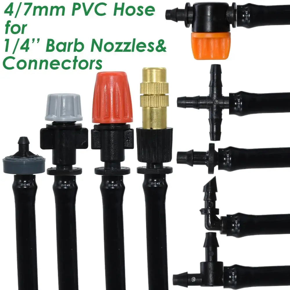 SPRYCLE 5m-100m 1/4'' Garden Watering Hose 4/7mm PVC Micro Drip Irrigation Pipe Tubing for Sprinkler Lawn Pot Plant Greenhouse