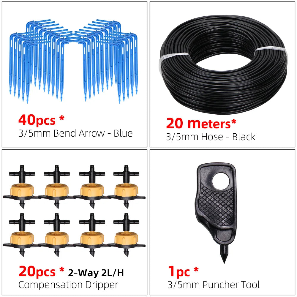 Greenhouse drip irrigation 4-way drip arrow 2-way transmitter irrigation system Potted plants with greenhouse suite 10set 20set