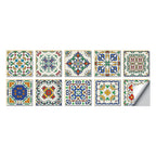 Tile Stickers Waterproof Kitchen Retro Moroccan Self Adhesive Bathroom Decal Vinyl Peel And Stick Wall Decoration Wallpaper