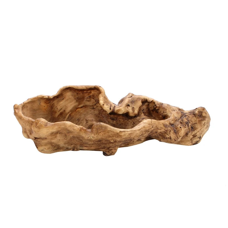 Resin Tree Stump Planter Artificial Driftwood Sculpture Succulent Flower Pot