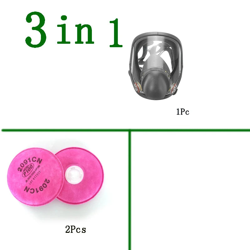 Industrial Full Face Gas Mask | Anti-Fog Dustproof Respirator for Painting & Spraying (6800)