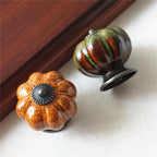 1pcs Pumpkin Knobs Ceramic Knobs Dresser Knob Drawer / Cabinet Handle Pulls / Colorful Kitchen Cupboard Knob Furniture Hardware