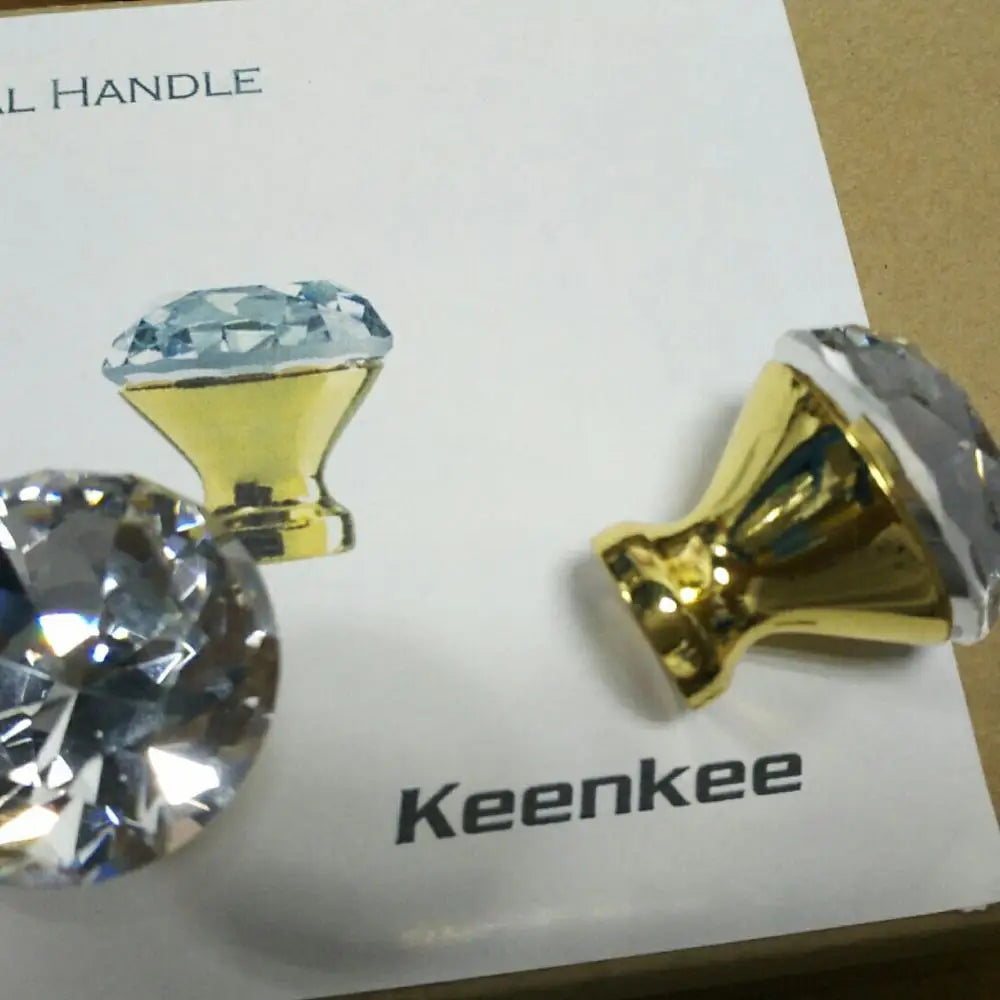 Kitchen Cabinet Door Handles Furniture Cupboard Dresser Door Drawer Knob Crystal Pull Handle