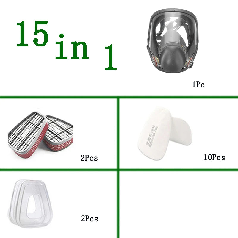 Industrial Full Face Gas Mask | Anti-Fog Dustproof Respirator for Painting & Spraying (6800)