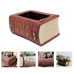 Mini Resin Book Design Flowerpot Bonsai Plant Container Desktop Decor Garden Balcony Office Decoration Gift Friends Indoor